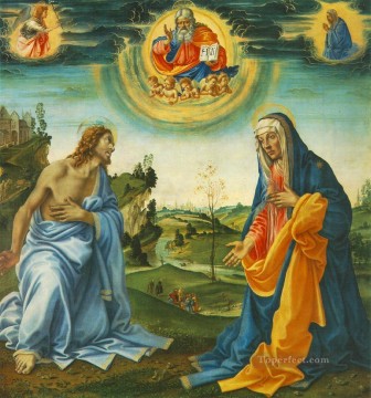 Filippino Lippi Painting - The Intervention of Christ and Mary Christian Filippino Lippi